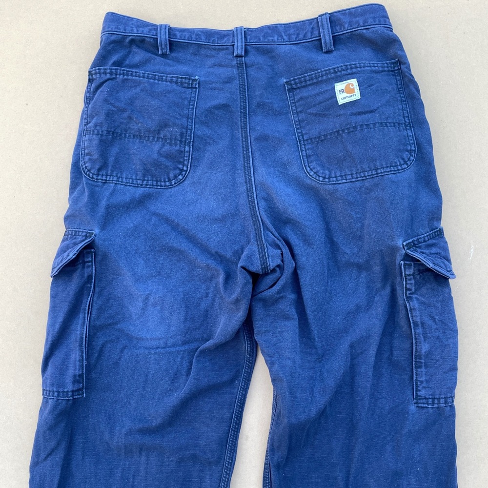Carhartt Cargo Pants Mens 35x34 Blue Workwear FR Flame Resistant FRB240 DNY - Picture 9 of 9